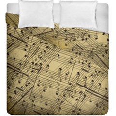 Vintage Background Music Nuts Sheet Music Duvet Cover Double Side (king Size) by Wegoenart