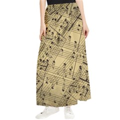 Vintage Background Music Nuts Sheet Music Maxi Chiffon Skirt by Wegoenart