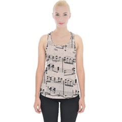 Art Vintage Music Paper Background Design Piece Up Tank Top by Wegoenart