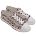 Art Vintage Music Paper Background Design Women s Low Top Canvas Sneakers View3