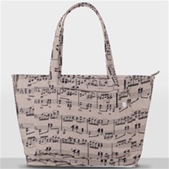 Art Vintage Music Paper Background Design Back Pocket Shoulder Bag 