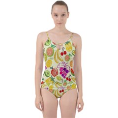 Seamless-fruit Cut Out Top Tankini Set by nateshop