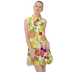 Seamless-fruit Sleeveless Shirt Dress