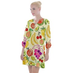 Seamless-fruit Open Neck Shift Dress by nateshop