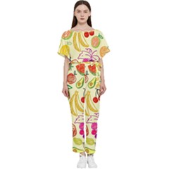 Seamless-fruit Batwing Lightweight Chiffon Jumpsuit by nateshop