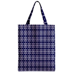 Floral-navi Zipper Classic Tote Bag by nateshop