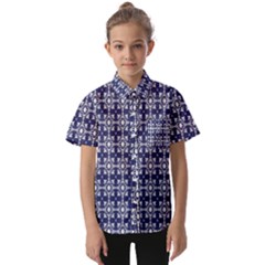 Floral-navi Kids  Short Sleeve Shirt by nateshop