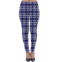 Floral-navi Lightweight Velour Leggings by nateshop