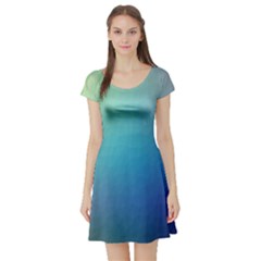 Color-bubbly Short Sleeve Skater Dress by nateshop