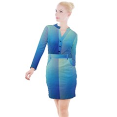 Color-bubbly Button Long Sleeve Dress by nateshop