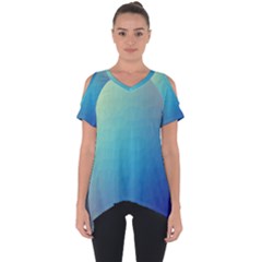 Color-bubbly Cut Out Side Drop Tee by nateshop