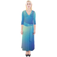 Color-bubbly Quarter Sleeve Wrap Maxi Dress by nateshop