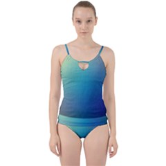 Color-bubbly Cut Out Top Tankini Set by nateshop