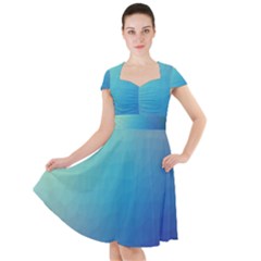 Color-bubbly Cap Sleeve Midi Dress by nateshop