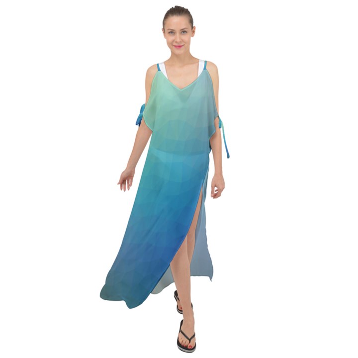 Color-bubbly Maxi Chiffon Cover Up Dress