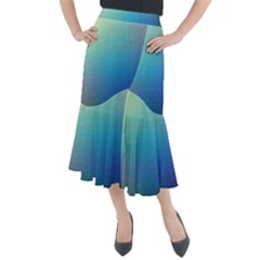 Color-bubbly Midi Mermaid Skirt by nateshop