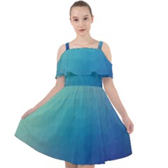 Color-bubbly Cut Out Shoulders Chiffon Dress by nateshop