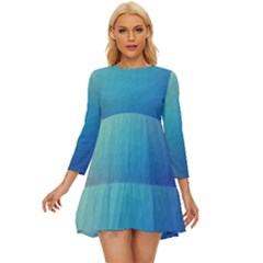 Color-bubbly Long Sleeve Babydoll Dress by nateshop