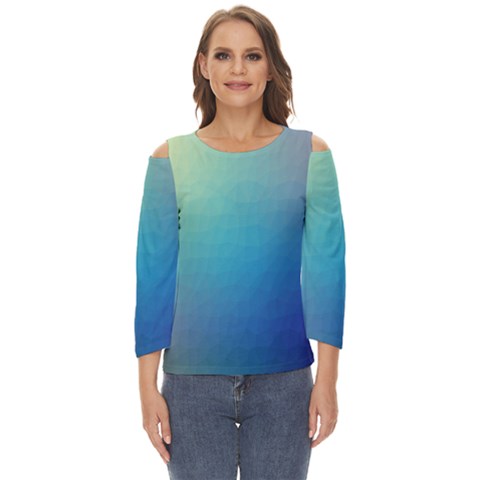 Color-bubbly Cut Out Wide Sleeve Top by nateshop