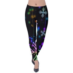 Snowflakes-star Calor Velvet Leggings by nateshop