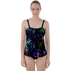 Snowflakes-star Calor Twist Front Tankini Set by nateshop