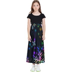 Snowflakes-star Calor Kids  Flared Maxi Skirt