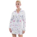 Background-flower Beatiful Women s Long Sleeve Casual Dress View1