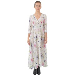 Background-flower Beatiful Button Up Boho Maxi Dress by nateshop