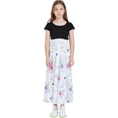 Background-flower Beatiful Kids  Flared Maxi Skirt by nateshop