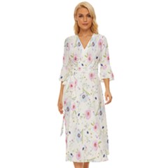 Background-flower Beatiful Midsummer Wrap Dress by nateshop