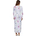 Background-flower Beatiful Long Sleeve Velour Longline Maxi Dress View4