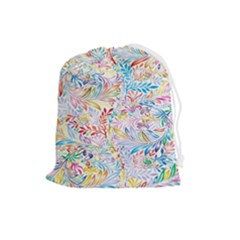 Floral Pattern Drawstring Pouch (large) by nateshop