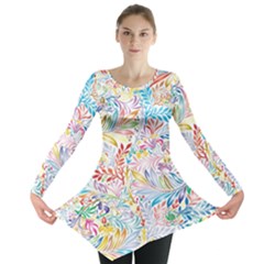 Floral Pattern Long Sleeve Tunic  by nateshop