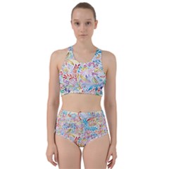 Floral Pattern Racer Back Bikini Set by nateshop