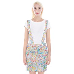 Floral Pattern Braces Suspender Skirt by nateshop