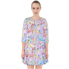 Floral Pattern Smock Dress by nateshop