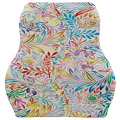 Floral Pattern Car Seat Velour Cushion  by nateshop