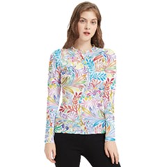 Floral Pattern Women s Long Sleeve Rash Guard by nateshop