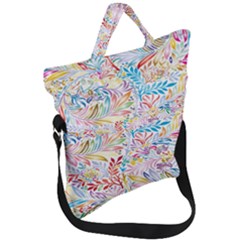 Floral Pattern Fold Over Handle Tote Bag by nateshop