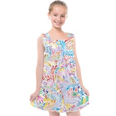 Floral Pattern Kids  Cross Back Dress