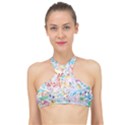 Floral Pattern High Neck Bikini Top View1