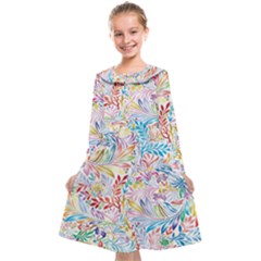 Floral Pattern Kids  Midi Sailor Dress by nateshop