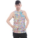 Floral Pattern Men s Sleeveless Hoodie View1