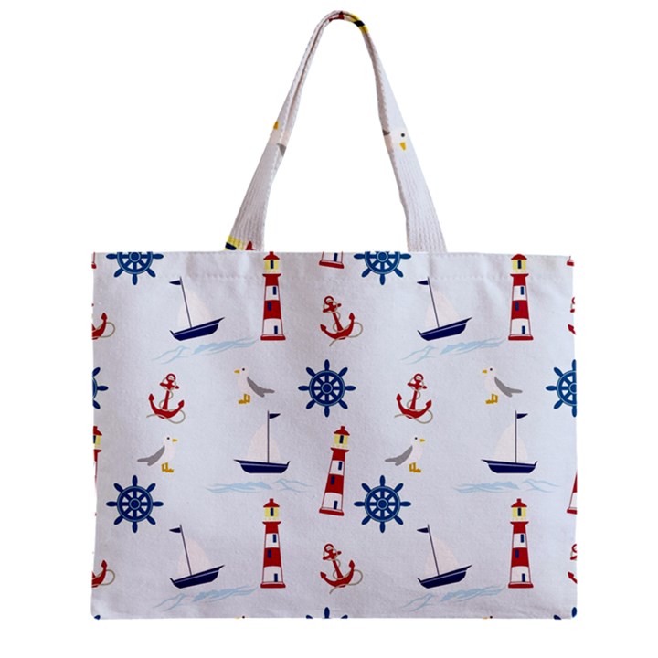 Lighthouse Zipper Mini Tote Bag