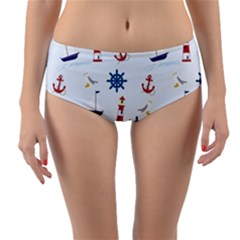 Lighthouse Reversible Mid-waist Bikini Bottoms by nateshop