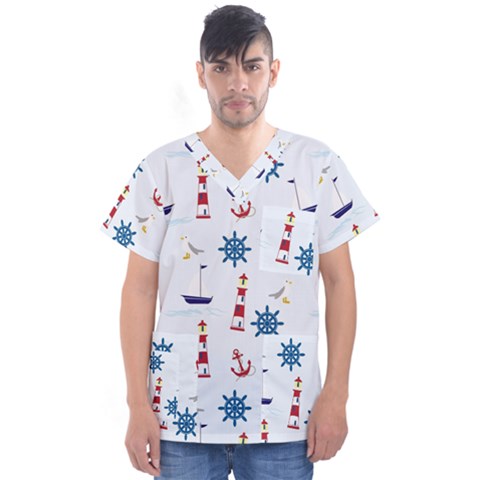 Lighthouse Men s V-neck Scrub Top by nateshop