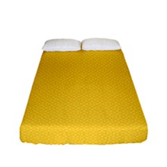 Geometric-pattern-yellow Fitted Sheet (full/ Double Size) by nateshop