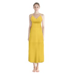 Geometric-pattern-yellow Button Up Chiffon Maxi Dress by nateshop