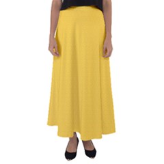 Geometric-pattern-yellow Flared Maxi Skirt by nateshop