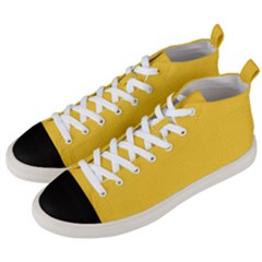 Geometric-pattern-yellow Men s Mid-top Canvas Sneakers by nateshop